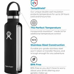 Hydro Flask Water Bottles 24oz Standard Mouth Water Bottle -Gsi Outdoor Shop BK D1 1