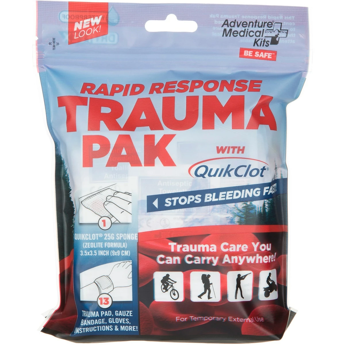Adventure Ready Brands First Aid QuikClot Rapid Response Trauma Pak First Aid Kit 1 Adventure Ready Brands First Aid QuikClot Rapid Response Trauma Pak First Aid Kit