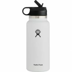 Hydro Flask Water Bottles 32oz Wide Mouth Straw Lid 2.0 Water Bottle -Gsi Outdoor Shop WHI